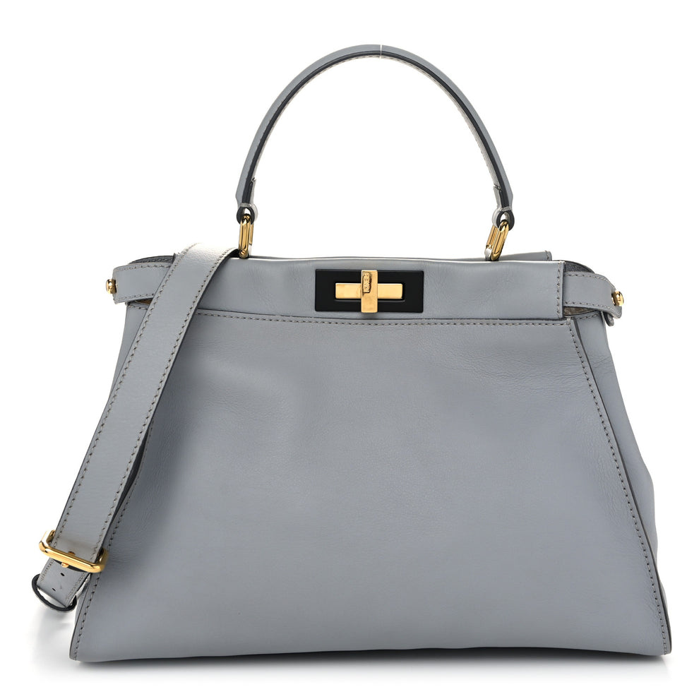 Vitello Seta Shiny Nappa Medium Peekaboo Iconic Satchel Ardesia Amido