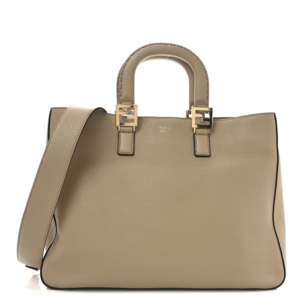 Cuoio Romano Selleria Medium FF Tote Miele Scuro