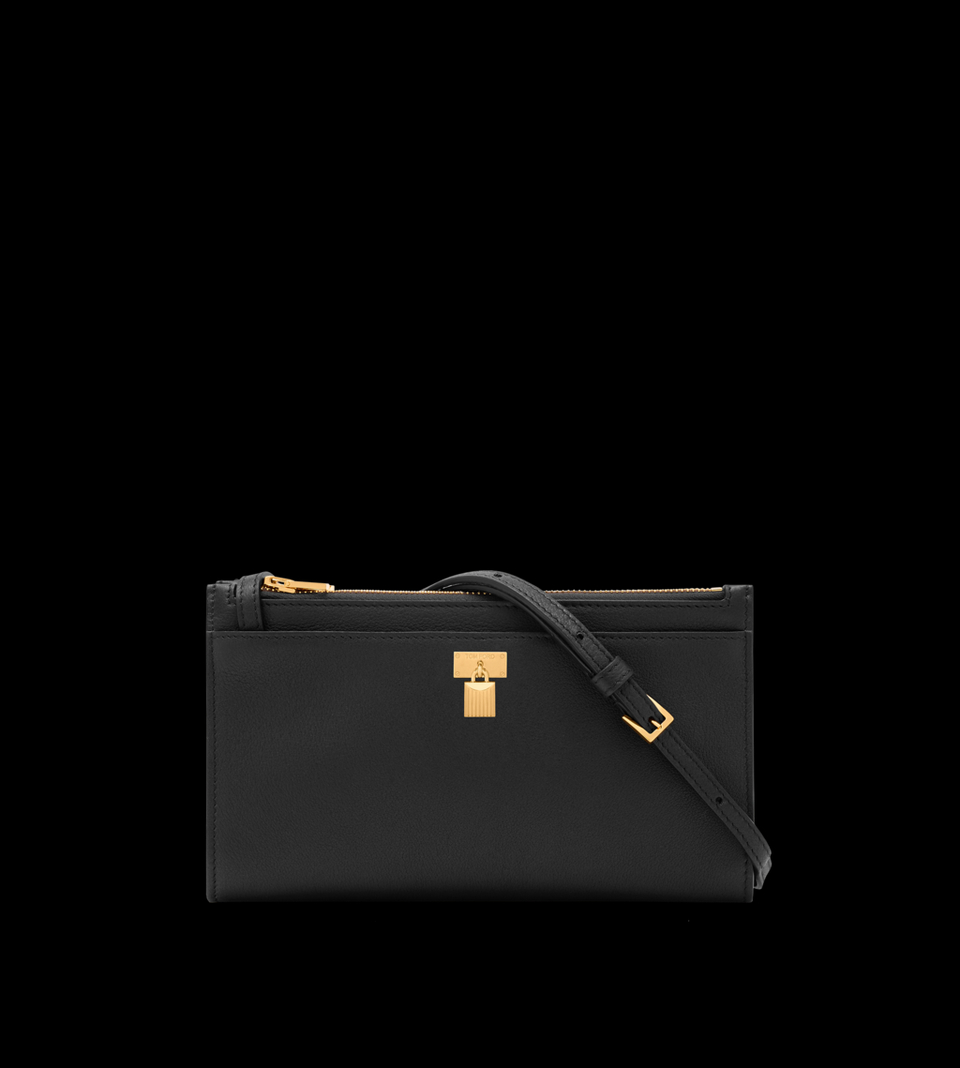 NATURAL GRAIN LEATHER PADLOCK MINI BAG ON STRAP