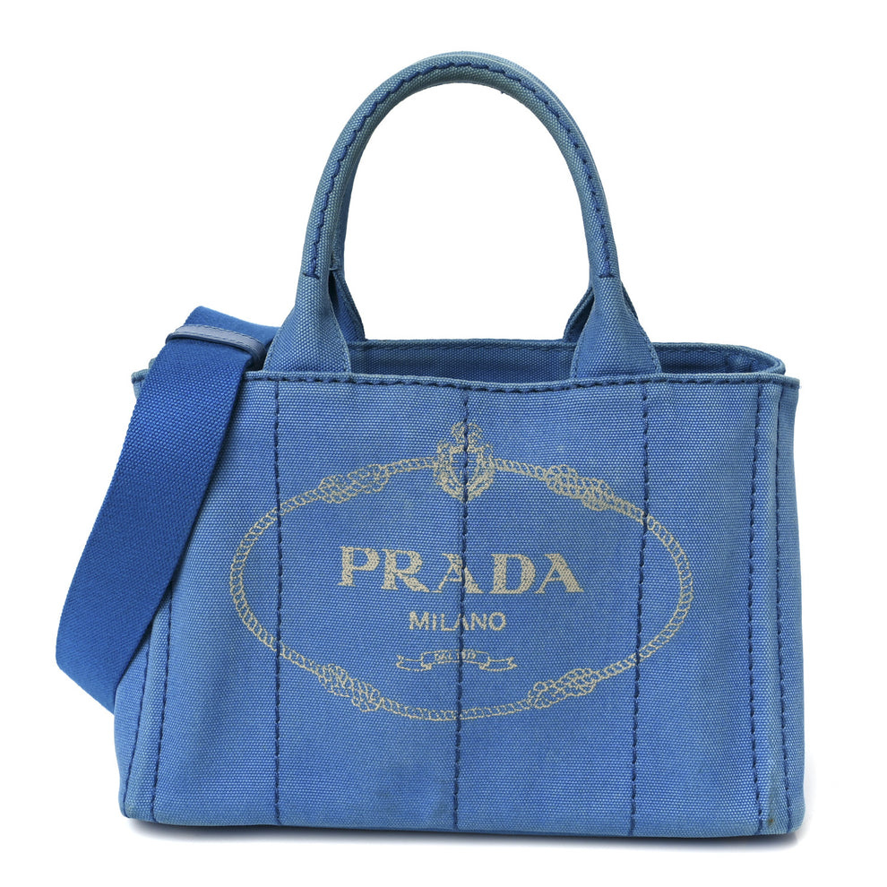 Canapa Small Logo Tote Azzurro