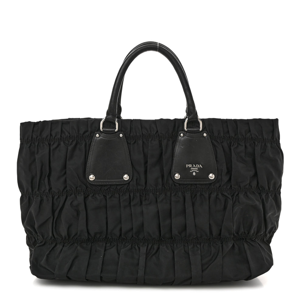Tessuto Nylon Gaufre Tote Black