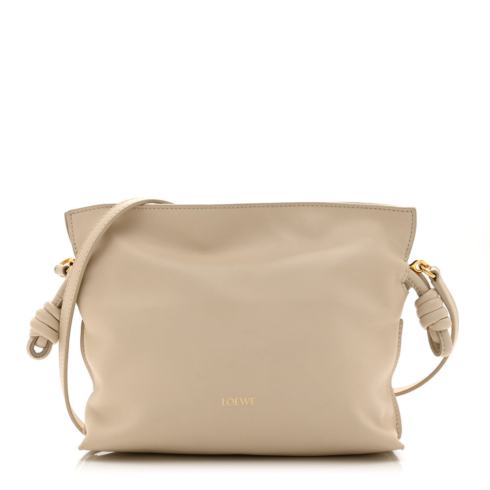 Calfskin Mini Flamenco Knot Clutch Angora