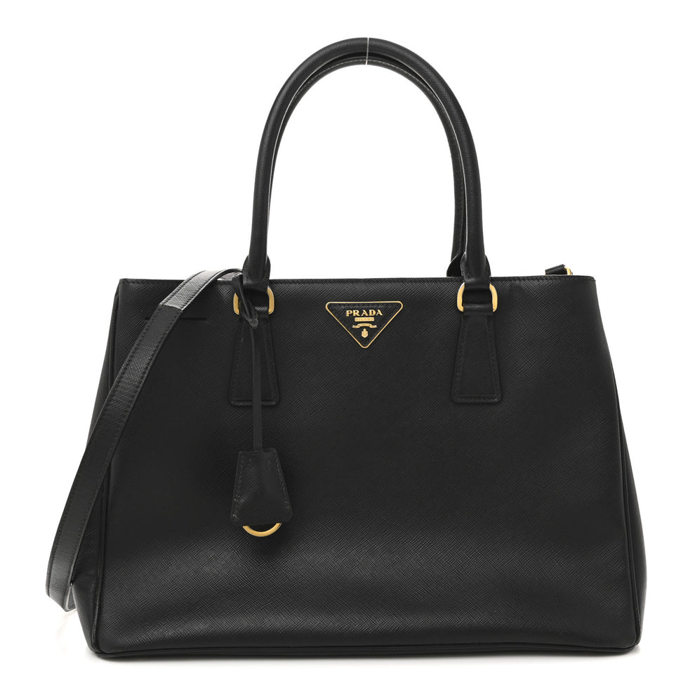 Saffiano Lux Medium Tote Black