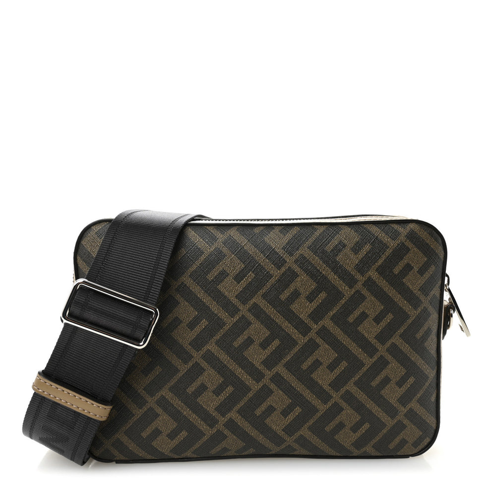 Glazed Fabric Vitello Cover FF 1974 Diagonal Bi-Color Medium Camera Case Tobacco Moro Sand Black