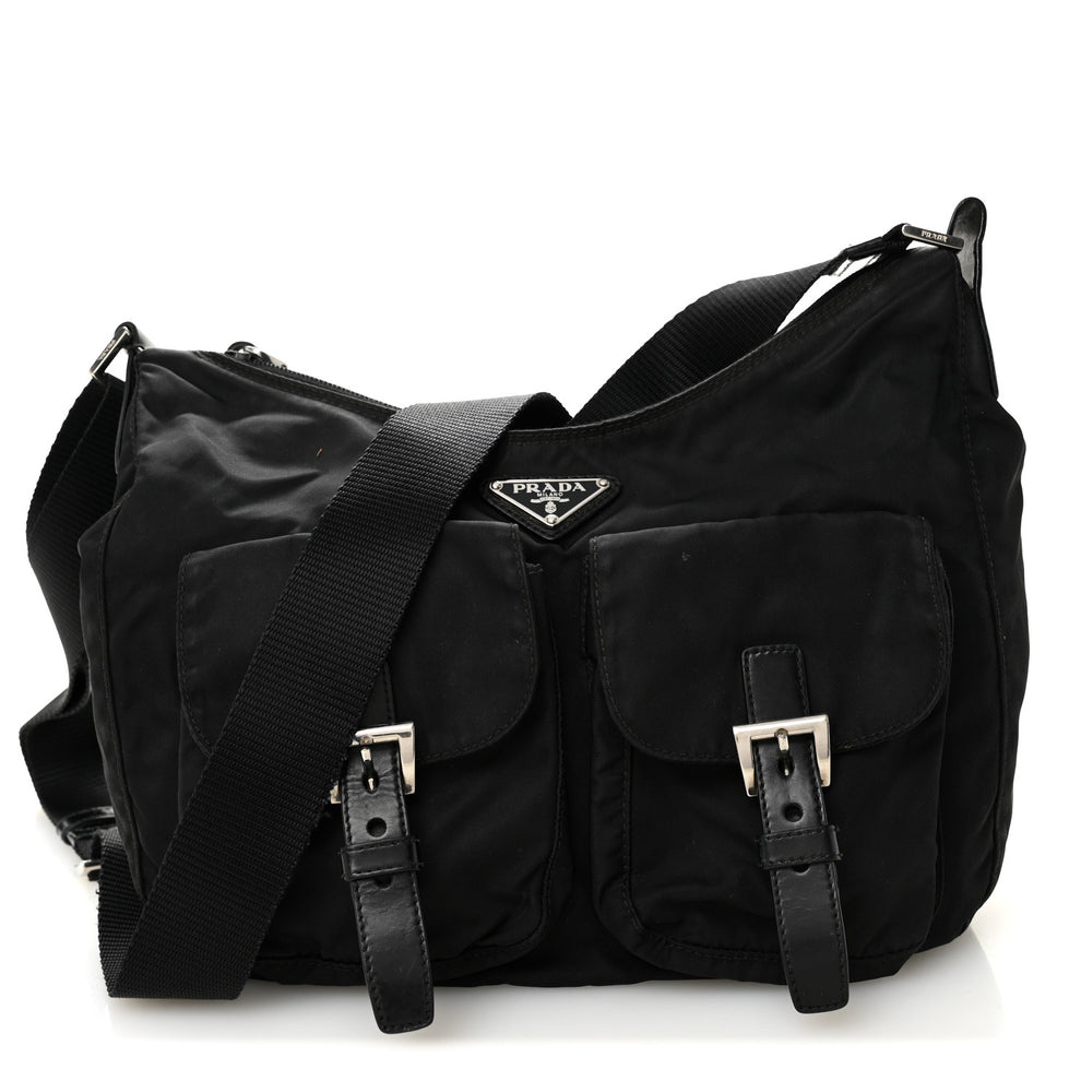 Tessuto Nylon Messenger Bag Black