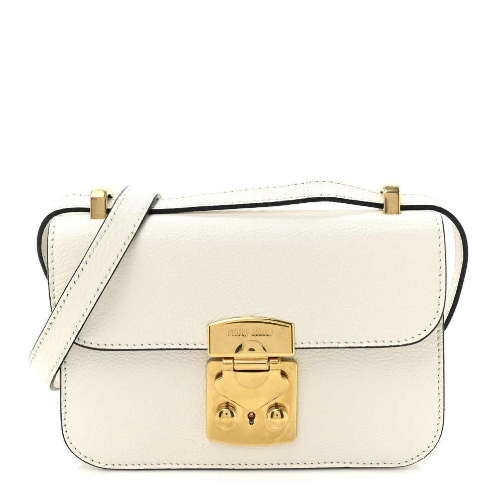 Goatskin Madras Mini Shoulder Bag White