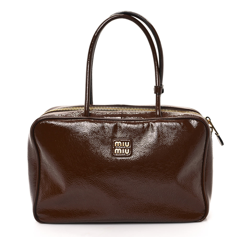 Naplak Patent Beau Top Handle Bag Palissandro