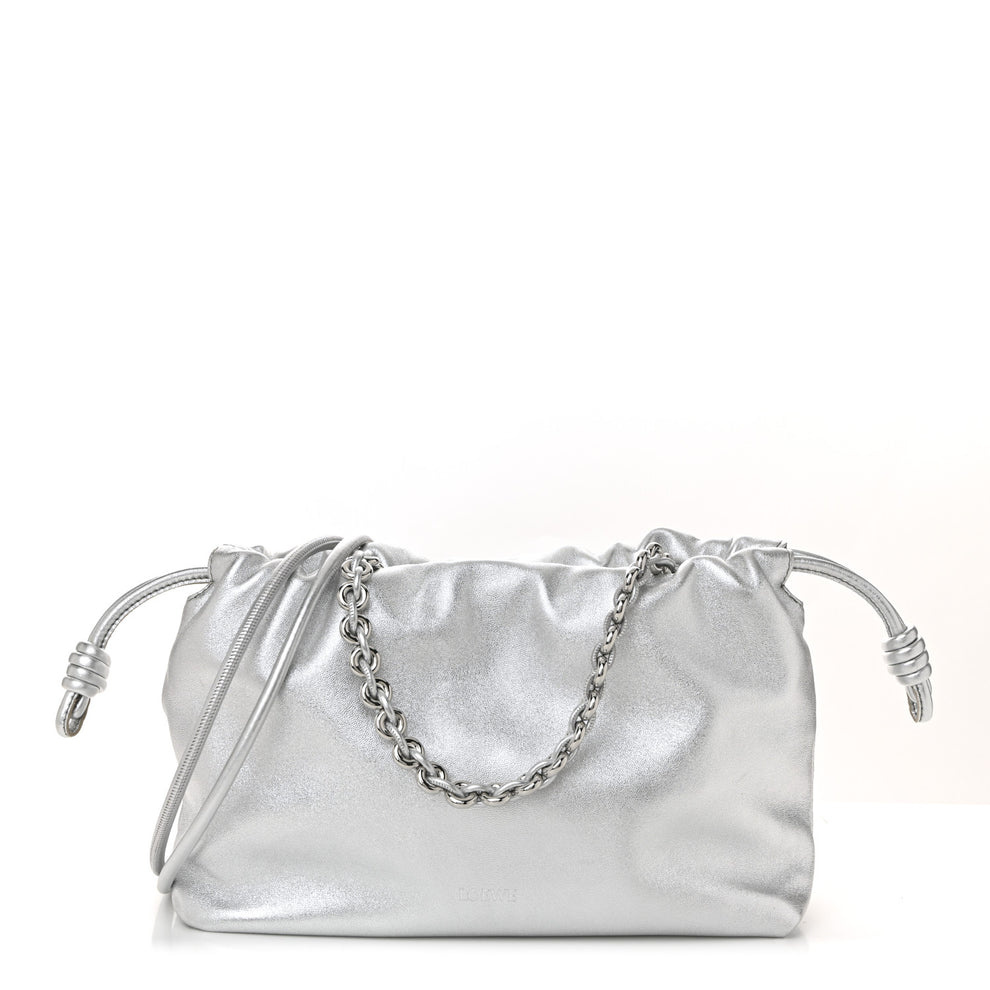 Metallic Nappa Donut Chain Flamenco Knot Silver