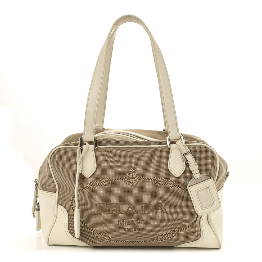 Jacquard Logo Handbag Corda White