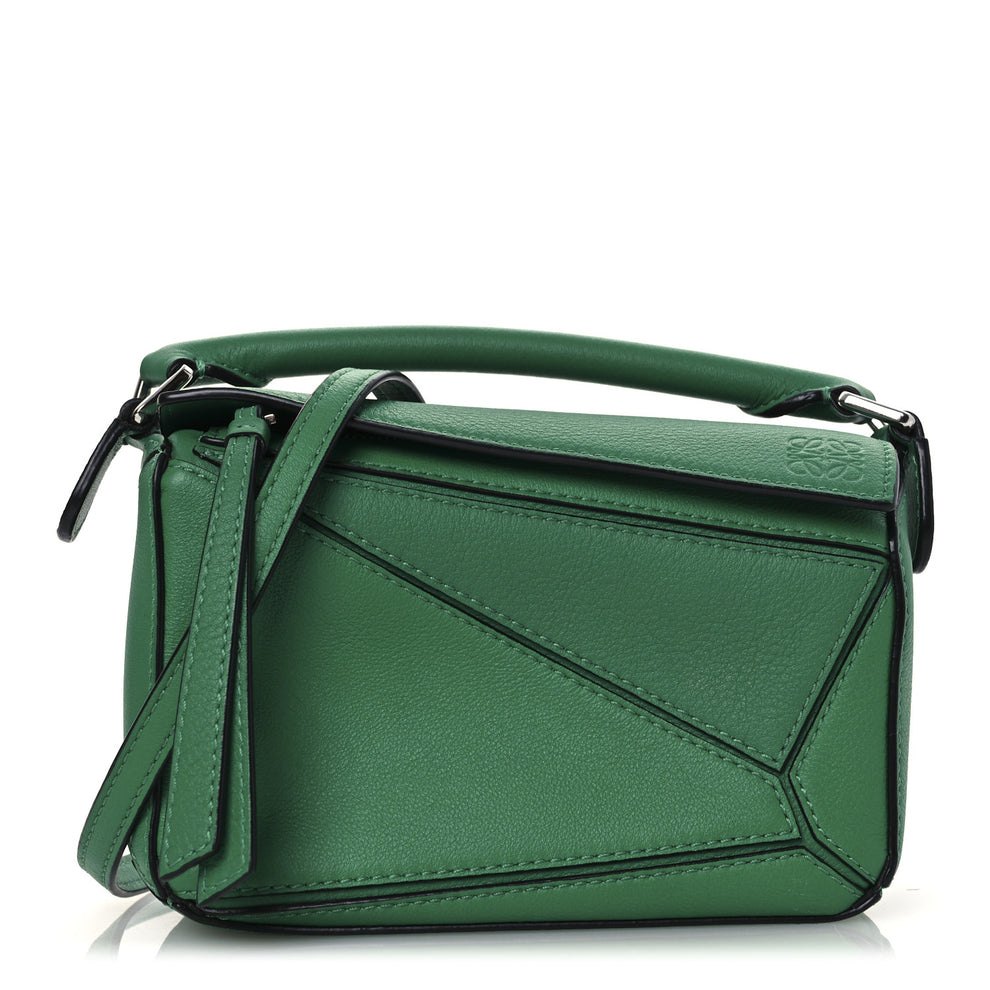 Calfskin Mini Puzzle Bag Jungle Green