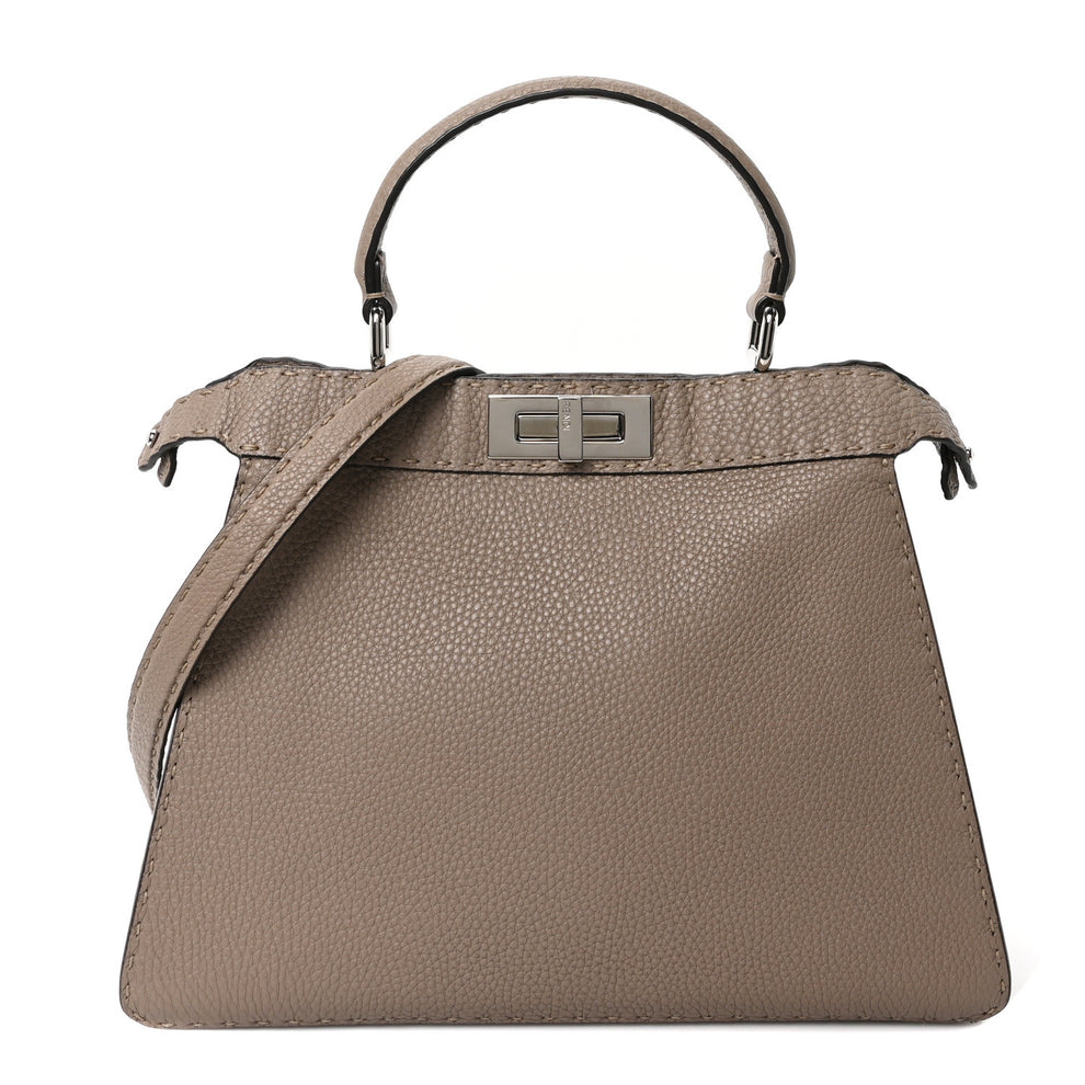 Cuoio Romano Selleria Chamois Medium Peekaboo I SEE U Satchel Corda Camelia Cipria