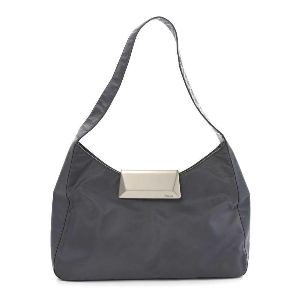 Tessuto Nylon Metal Shoulder Bag Grey