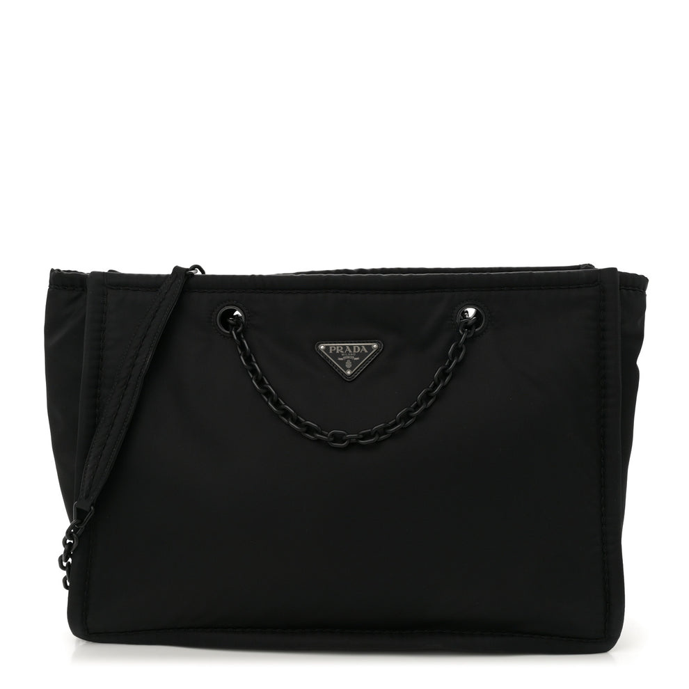 Tessuto Nylon Chain Tote Black