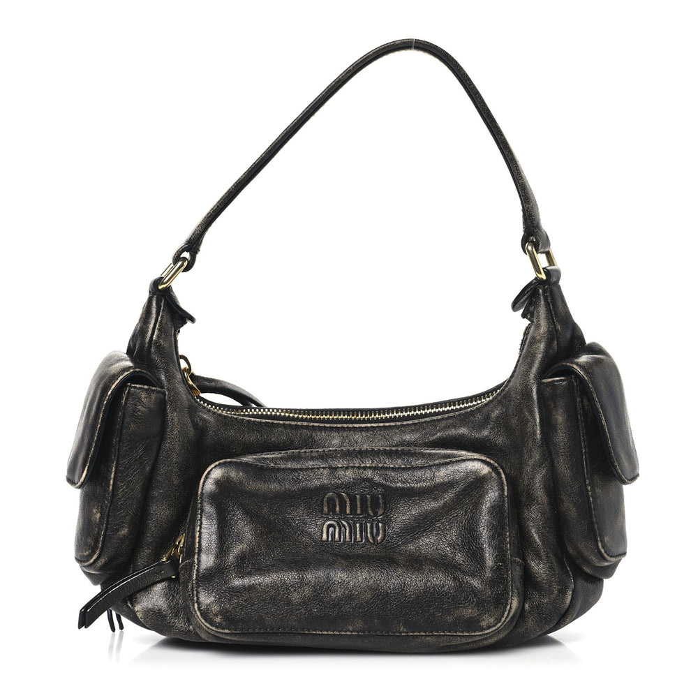 Distressed Nappa Pocket Bag Sand Coffee