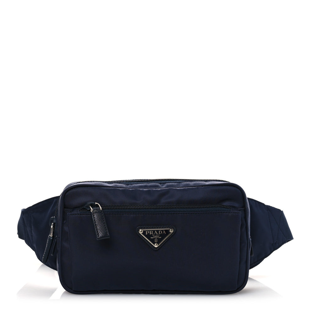 Tessuto Nylon Saffiano Belt Bag Bleu