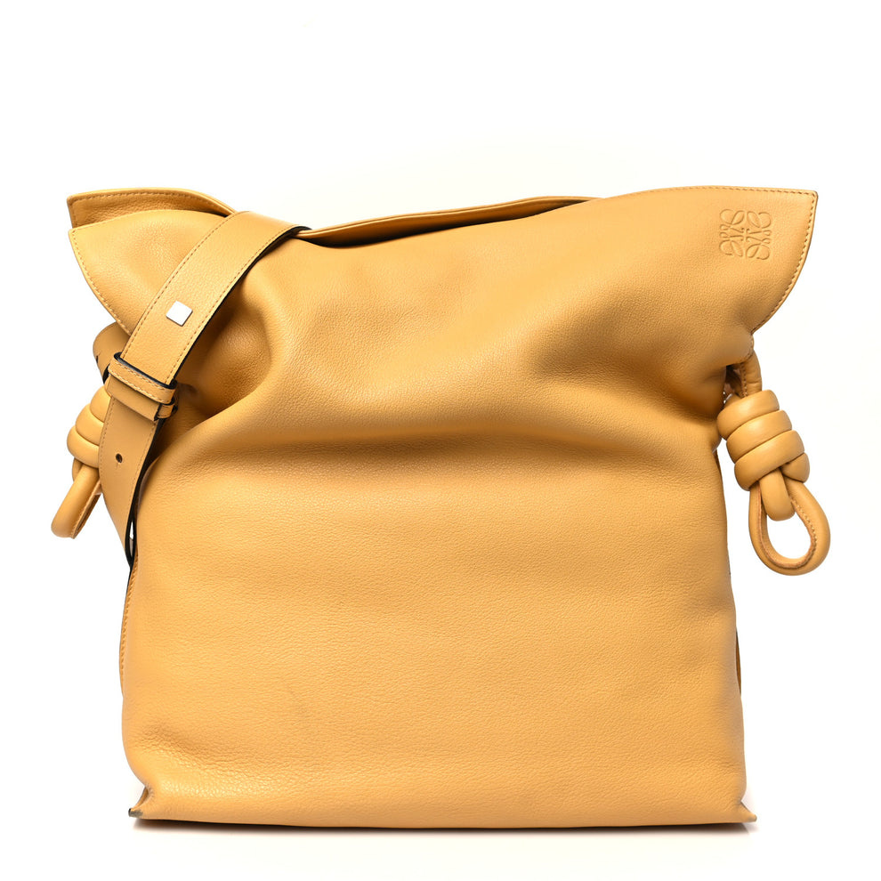 Calfskin Large Flamenco Knot Bag Sahara