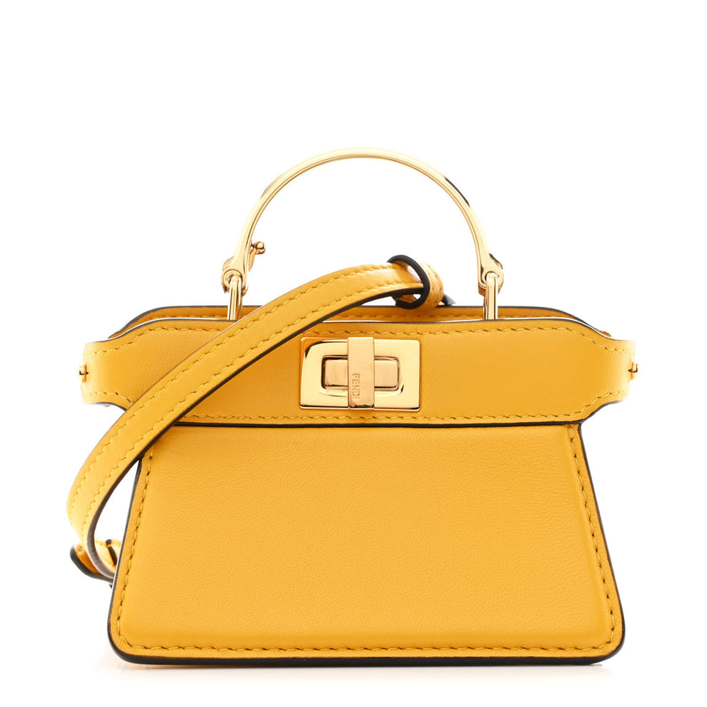 Shiny Nappa Nano Peekaboo Maxi Handle Satchel Mimosa