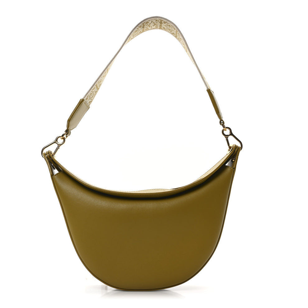 Satin Calfskin Jacquard Small Luna Bag Ochre