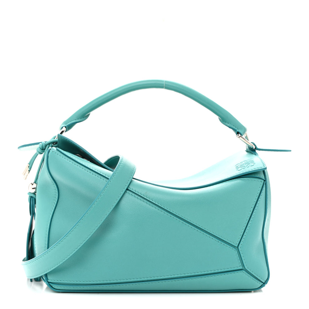 Nappa Lambskin Small Featherlight Puzzle Bag Aquamarine