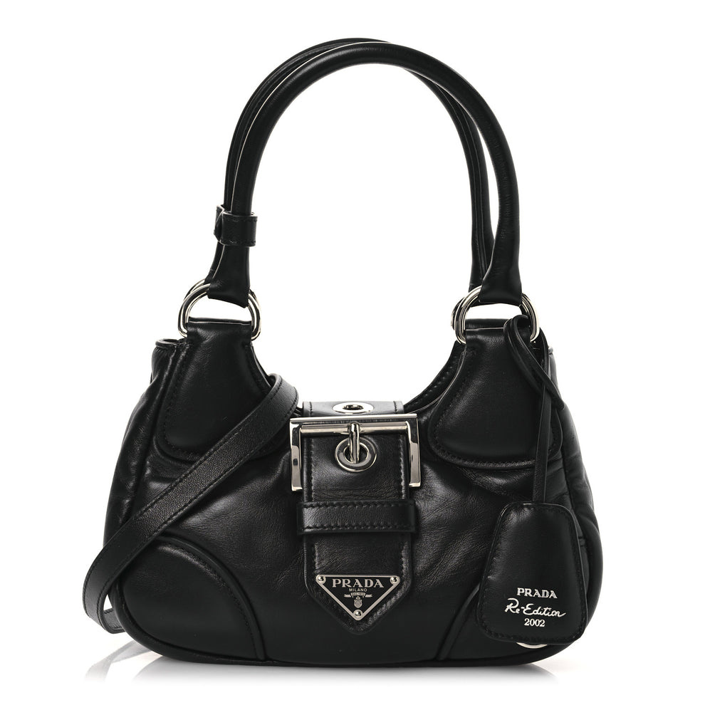 Nappa Soft Padded Re-Edition 2002 Moon Bag Black