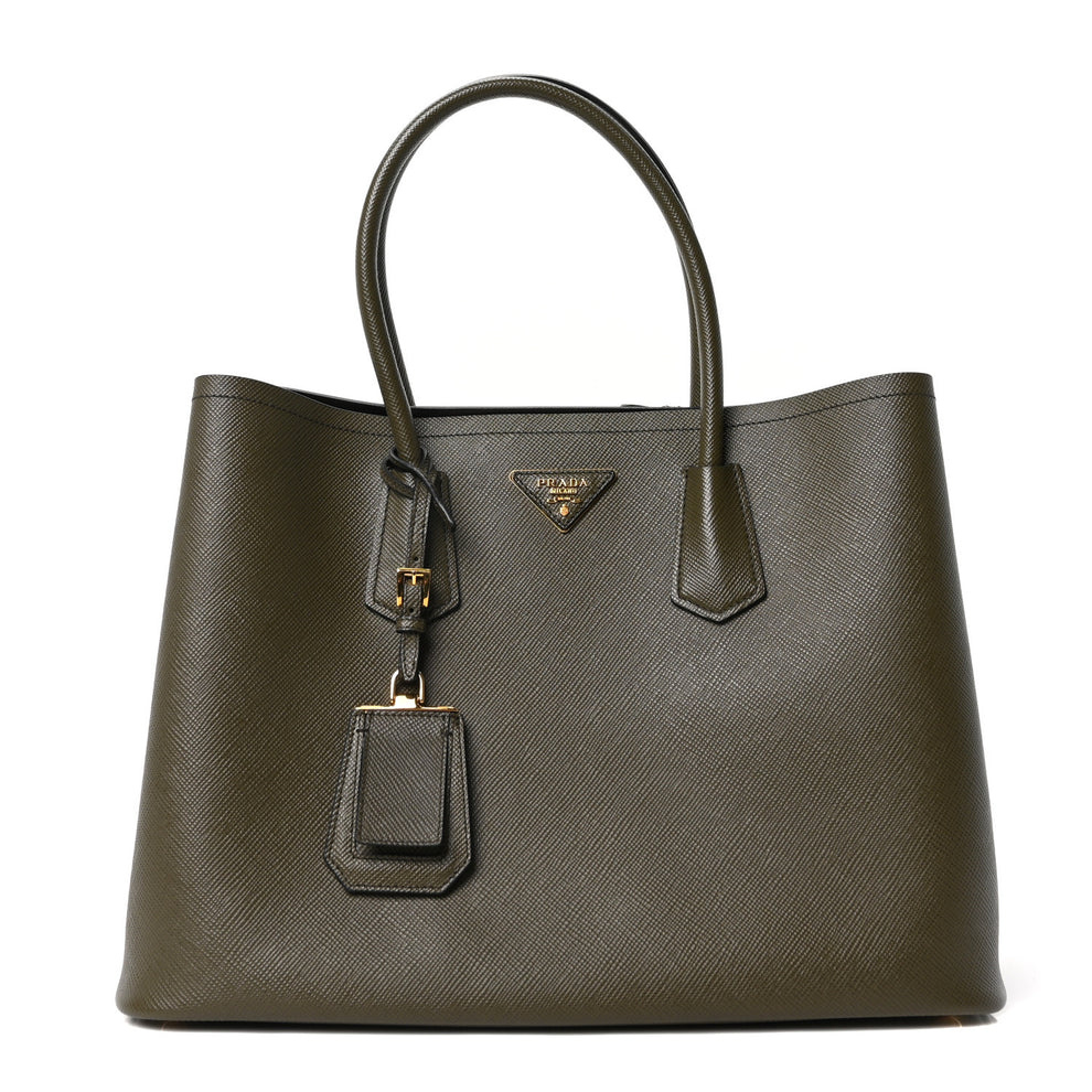 Saffiano Cuir Large Double Bag Militaire