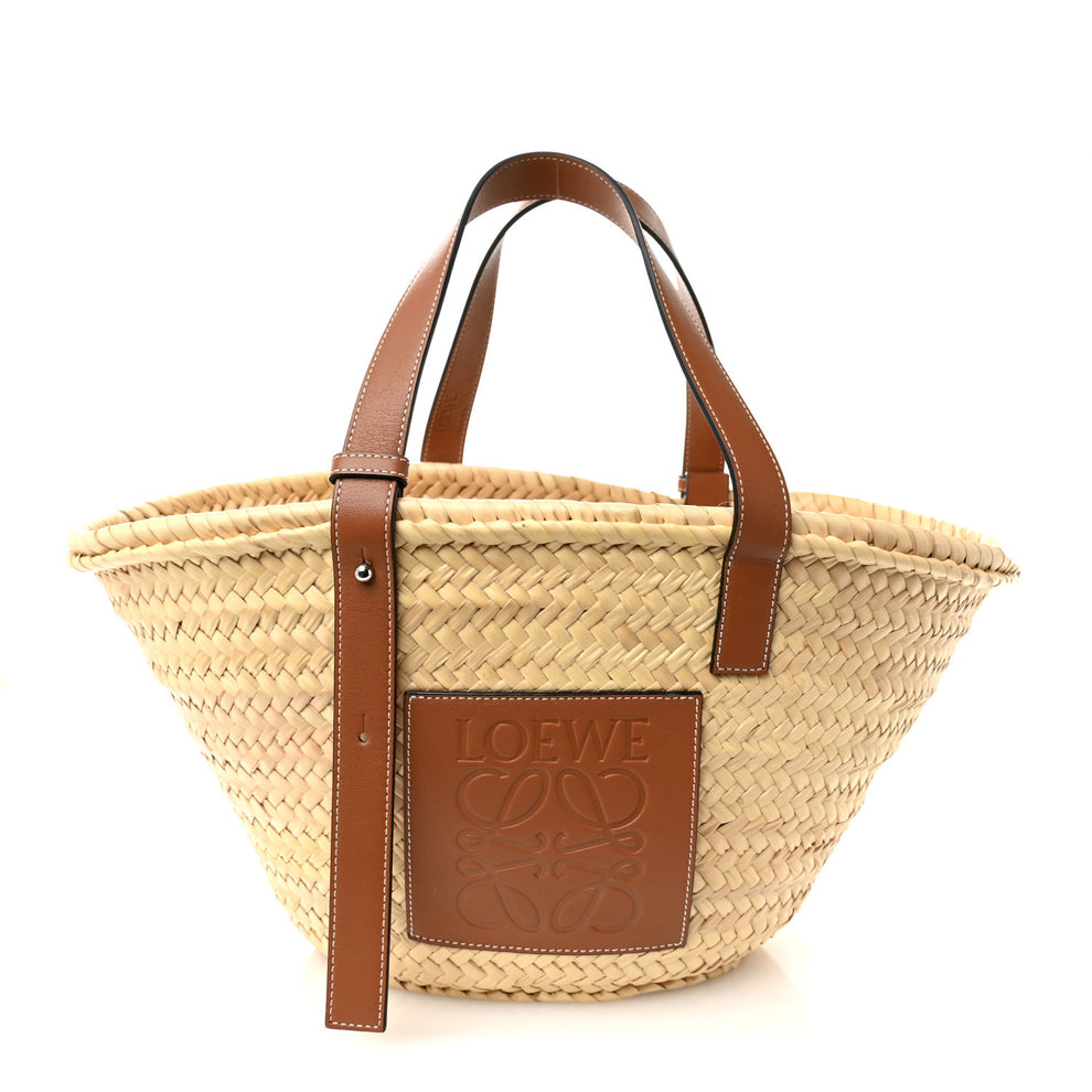 Raffia Small Basket Tote Bag Natural Tan