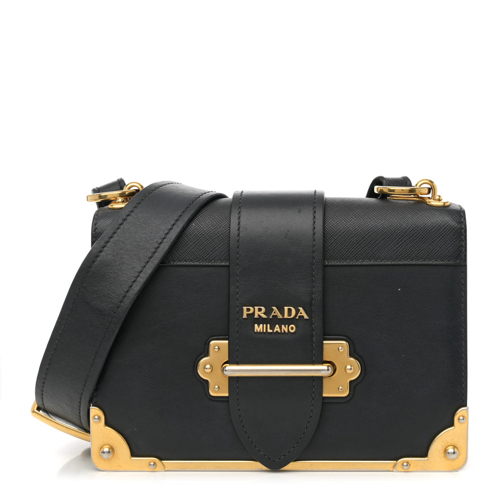 City Calf Saffiano Cahier Bag Black