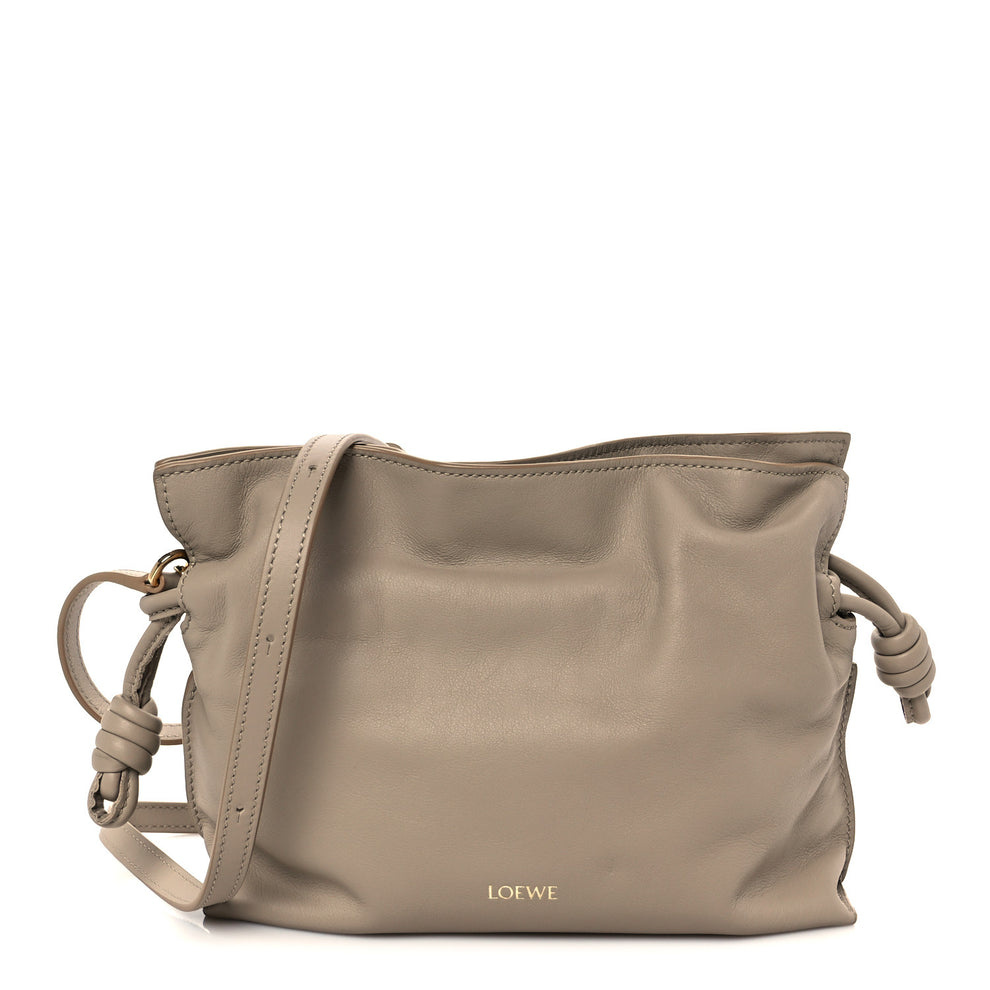 Calfskin Mini Flamenco Knot Clutch Sand