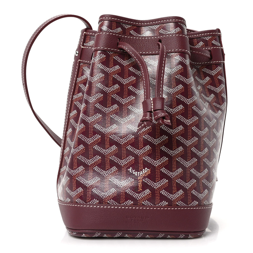 Goyardine Petit Flot Bucket Bag PM Burgundy