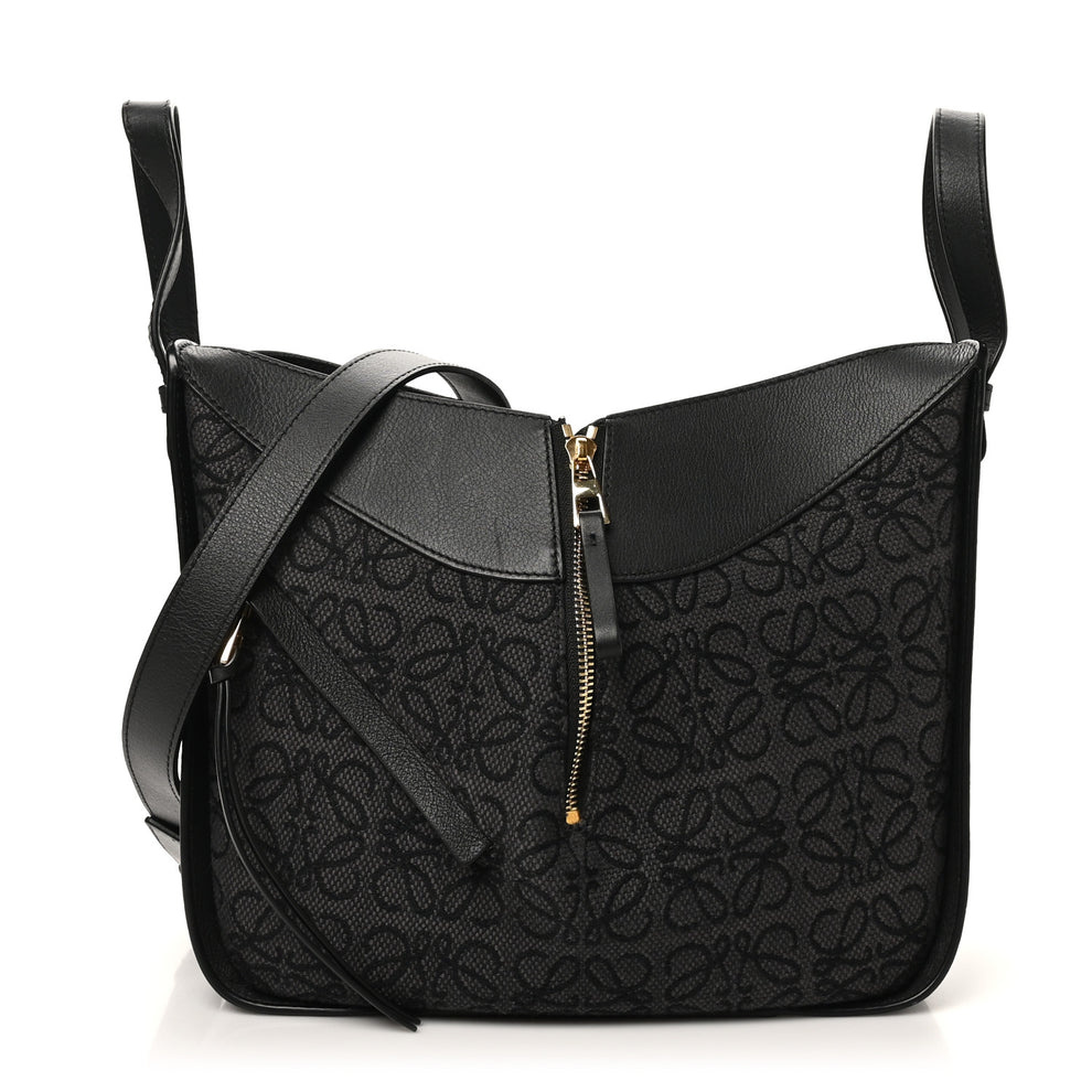 Jacquard Anagram Calfskin Small Hammock Shoulder Bag Black Charcoal