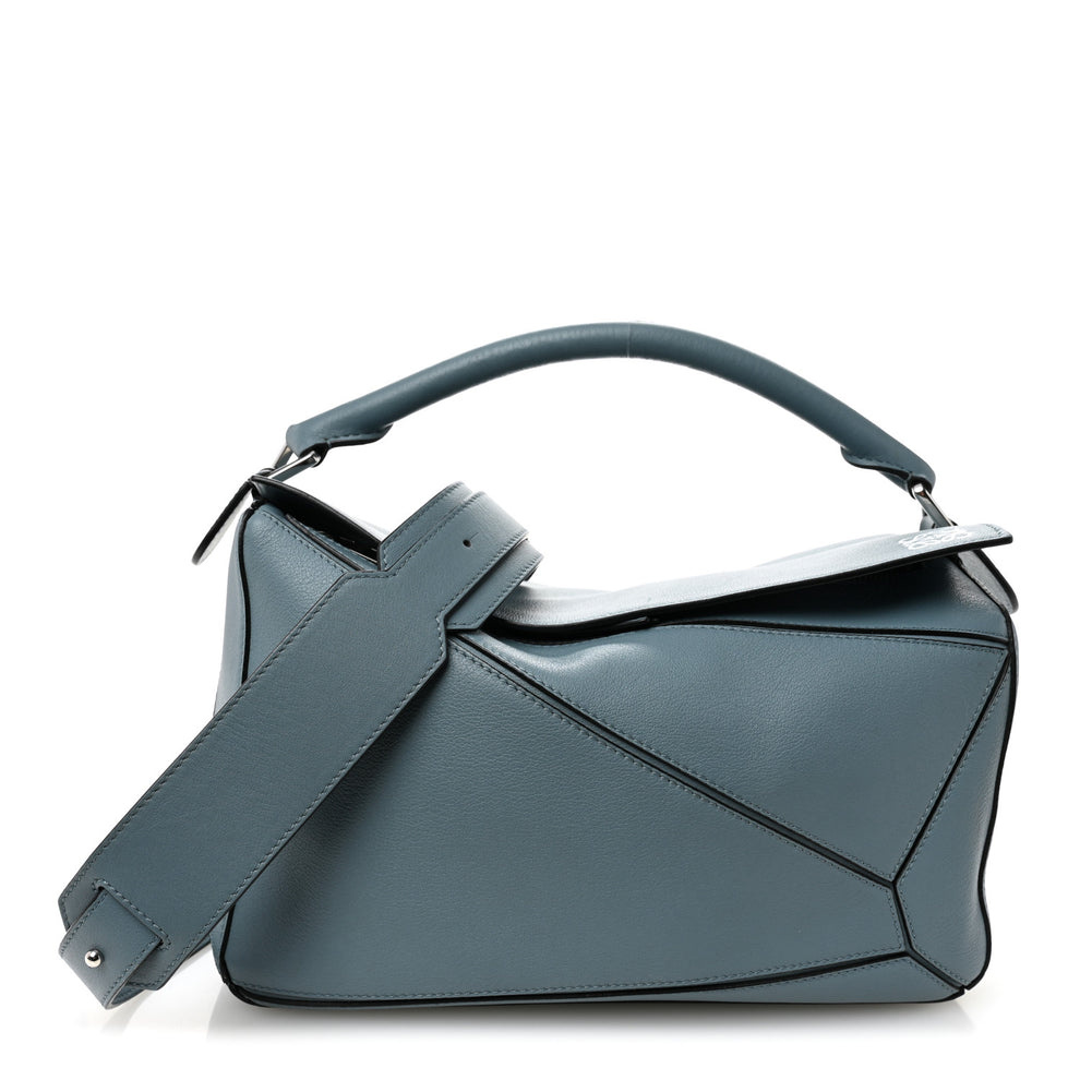 Calfskin Medium Puzzle Bag Stone Blue