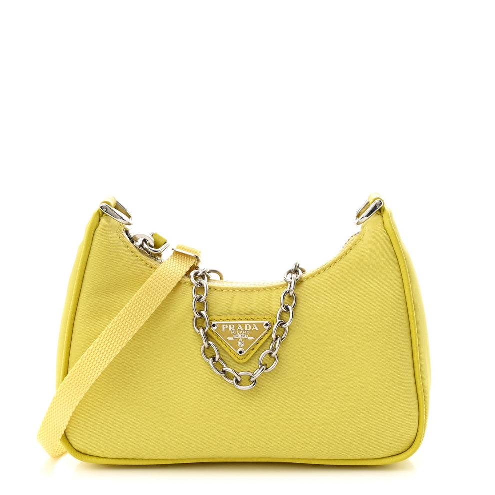 Tessuto Nylon Saffiano Mini Re-Edition 2000 Shoulder Bag Ananas