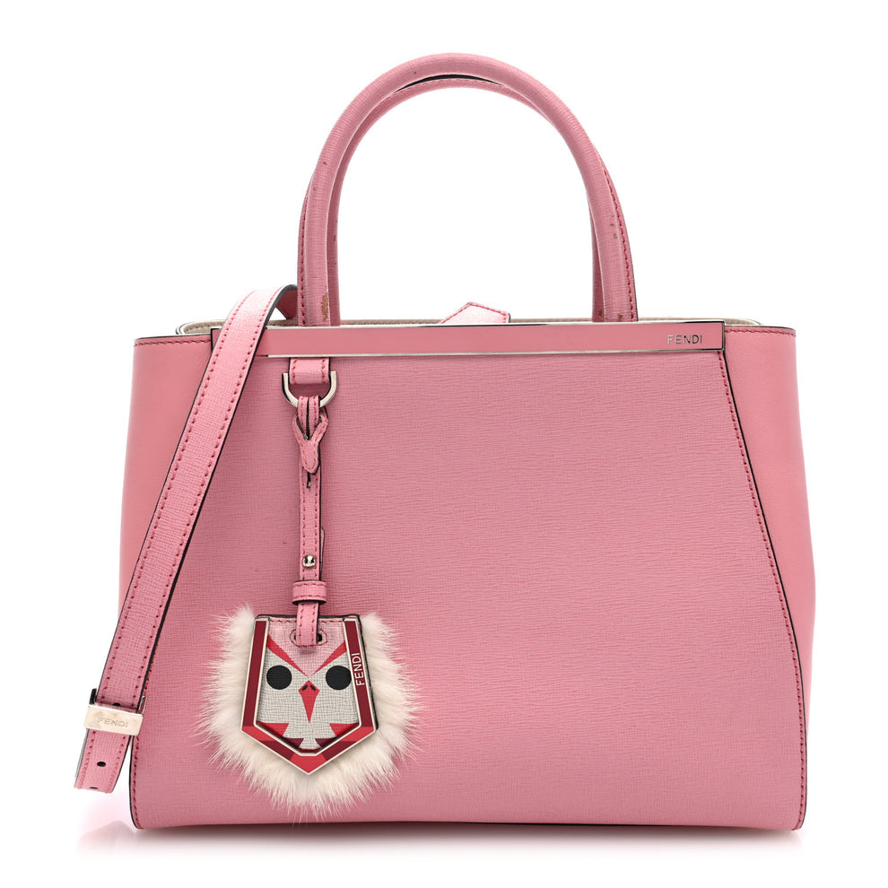 Vitello Elite Flamingo Mink Monster Charm Petite 2Jours Tote Pink Multicolor