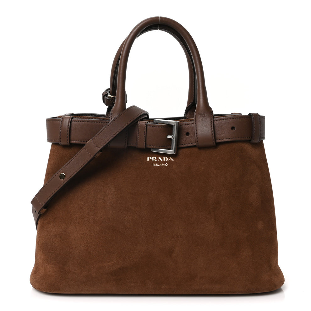 Scamosciato Small Buckle Bag With Belt Cocoa Brown