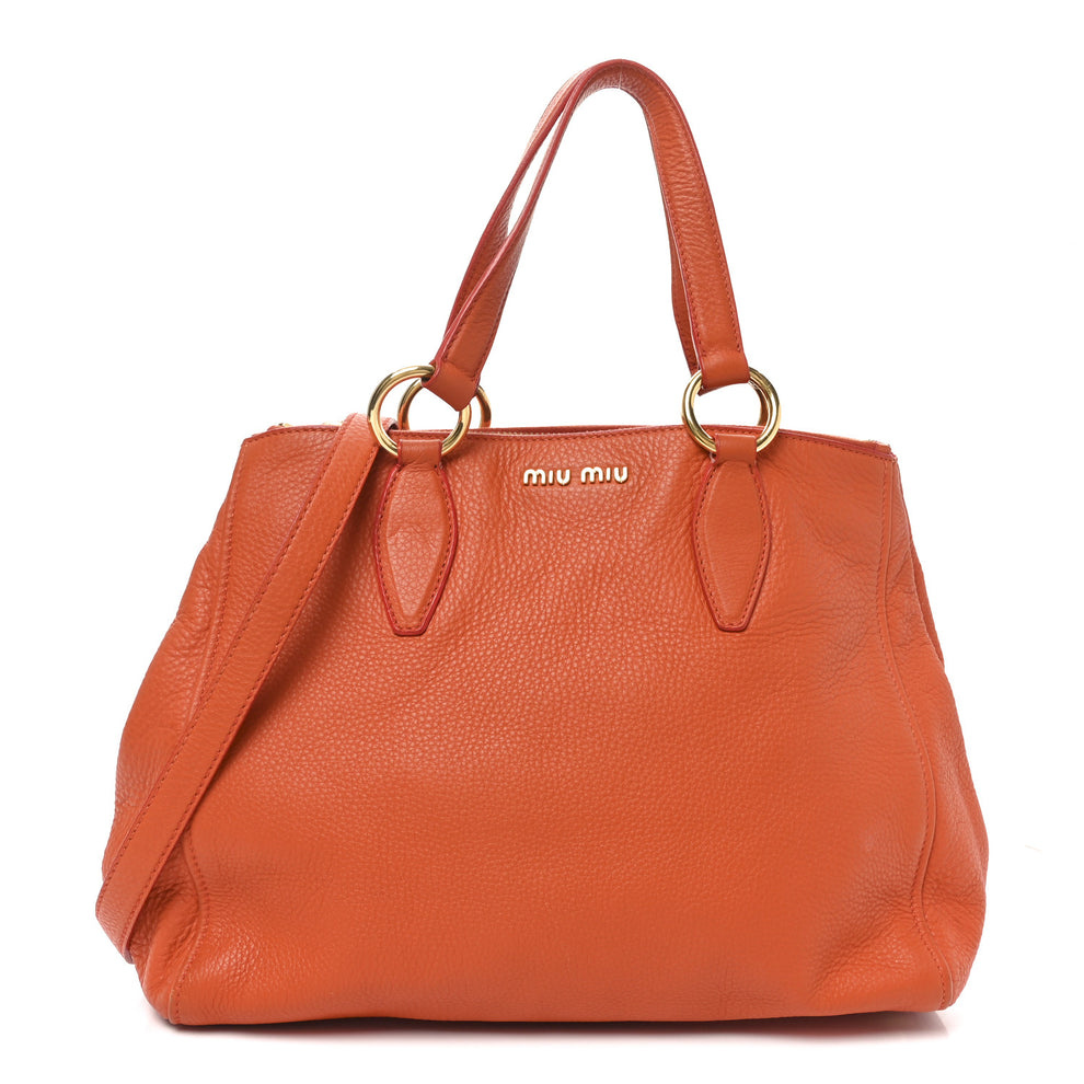 Vitello Phenix Shopping Tote Papaya