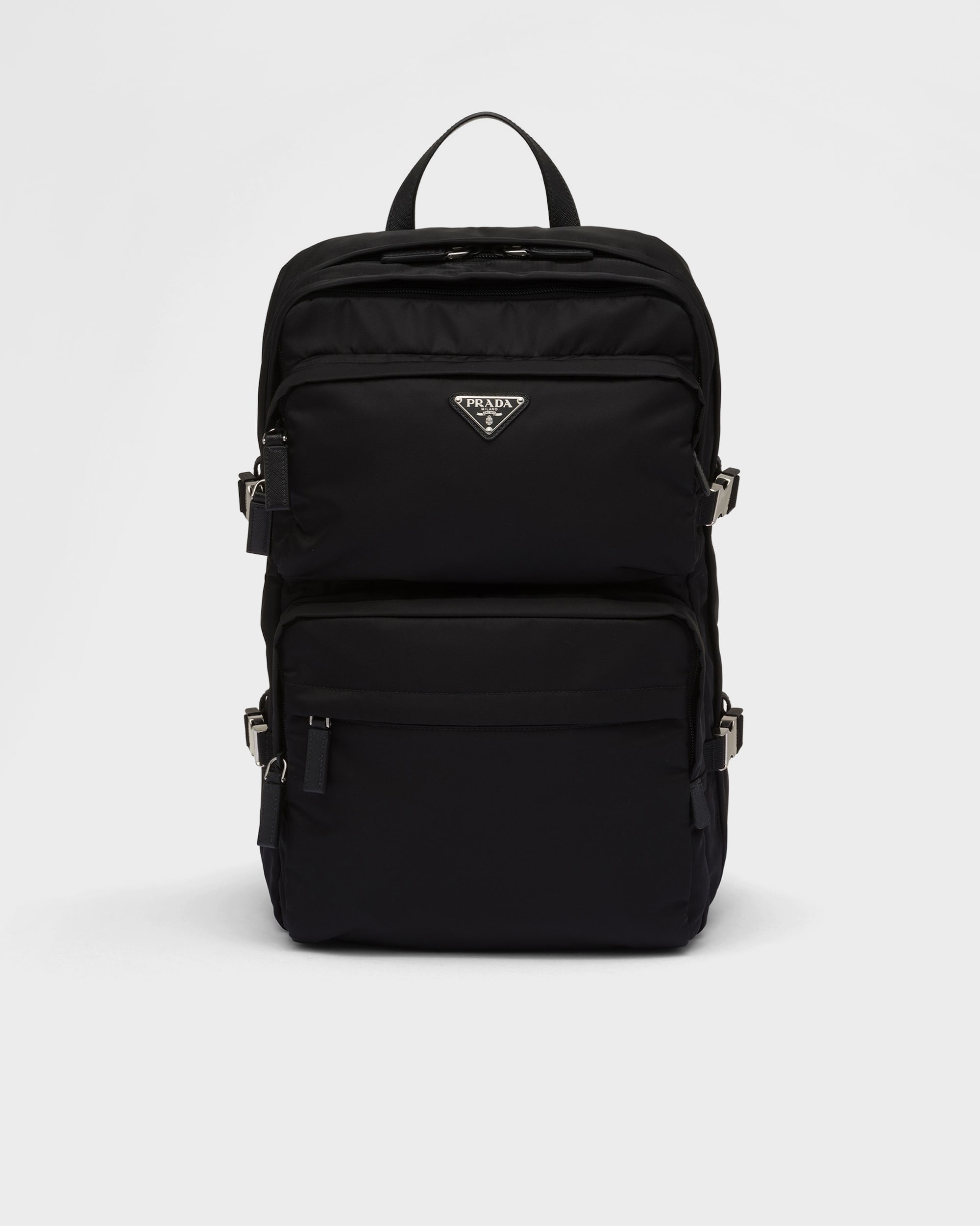 Re-Nylon and Saffiano leather backpack