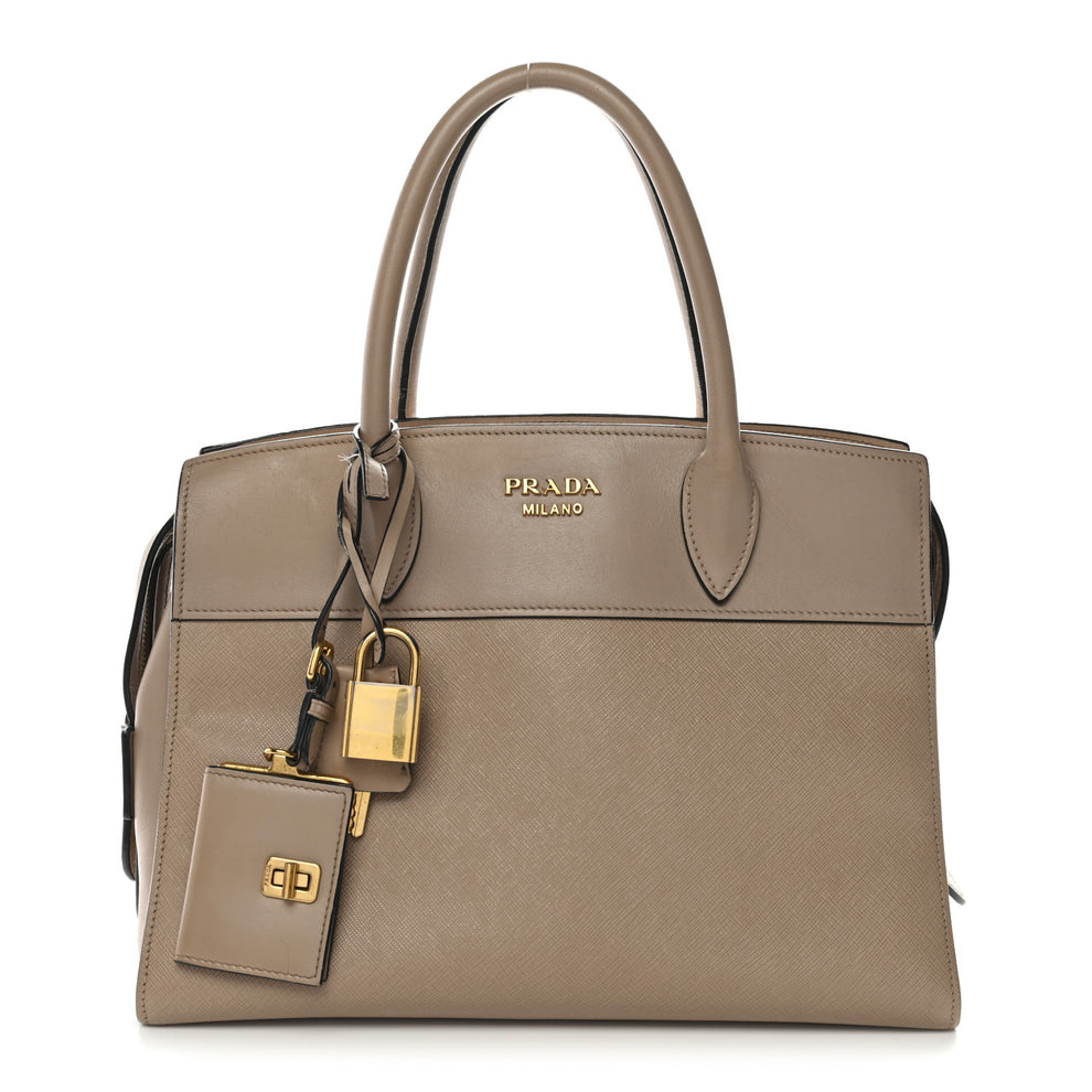 Saffiano City Calfskin Small Esplanade Tote Cammeo