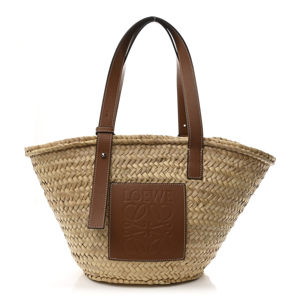 Raffia Basket Tote Bag Natural Tan