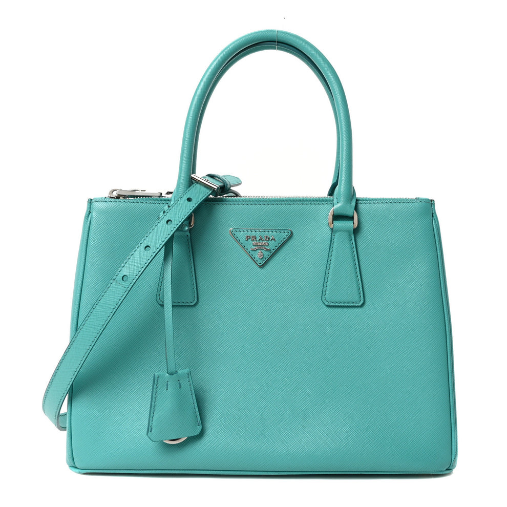 Saffiano Lux Galleria Small Double Zip Tote Turchese