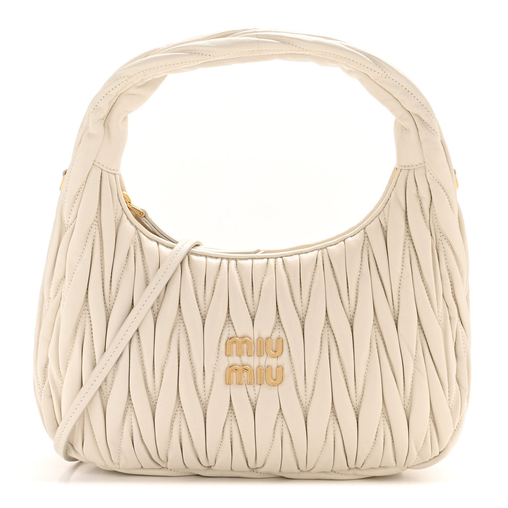 Nappa Matelasse Regular Wander Hobo White