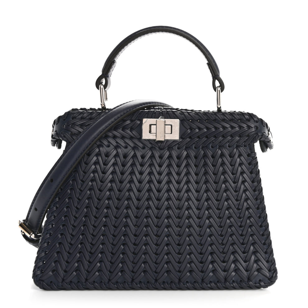 Vitello King Shiny Nappa Intreccio Petite Peekaboo I SEE U Satchel Midnight