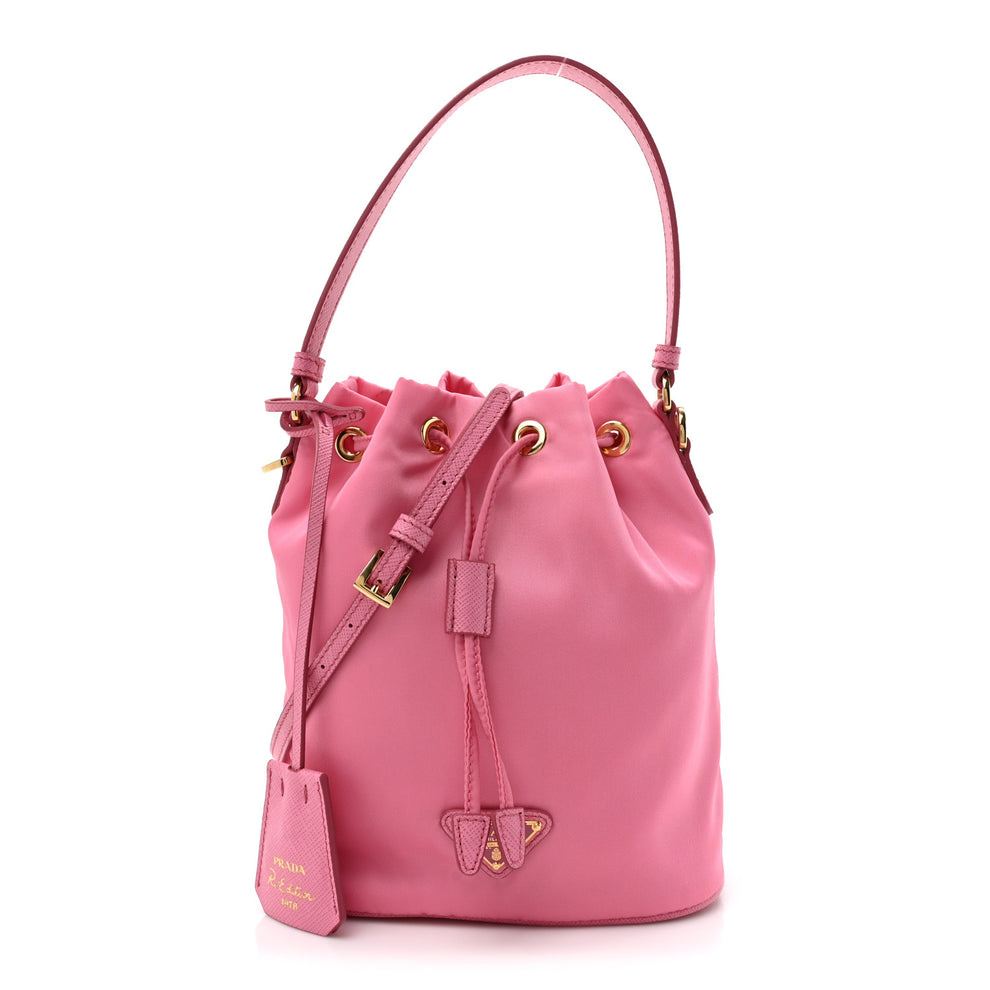 Re-Nylon Saffiano Mini Re-Edition 1978 Bucket Bag Begonia