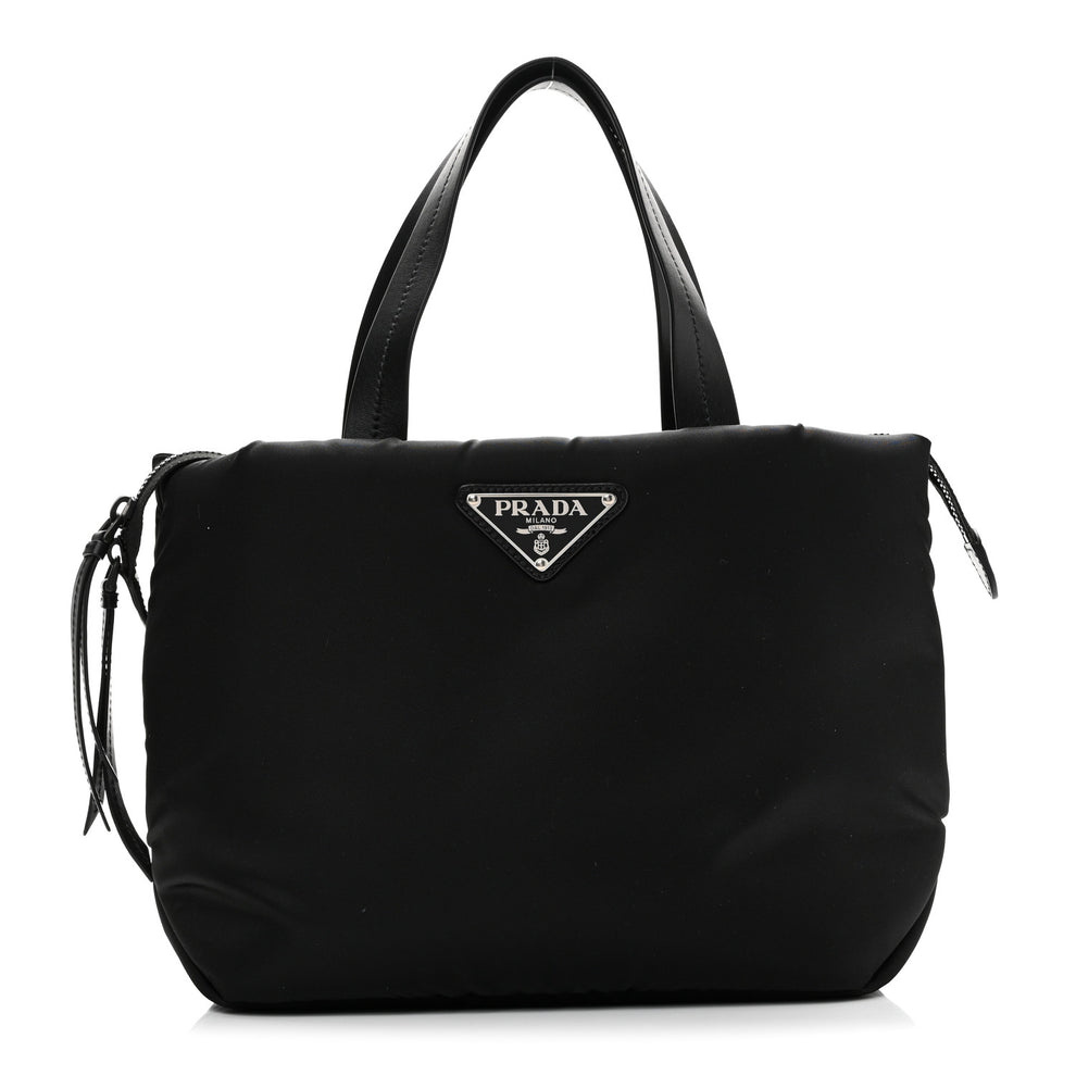 Tessuto Nylon Soft Padded Small Shopping Tote Black