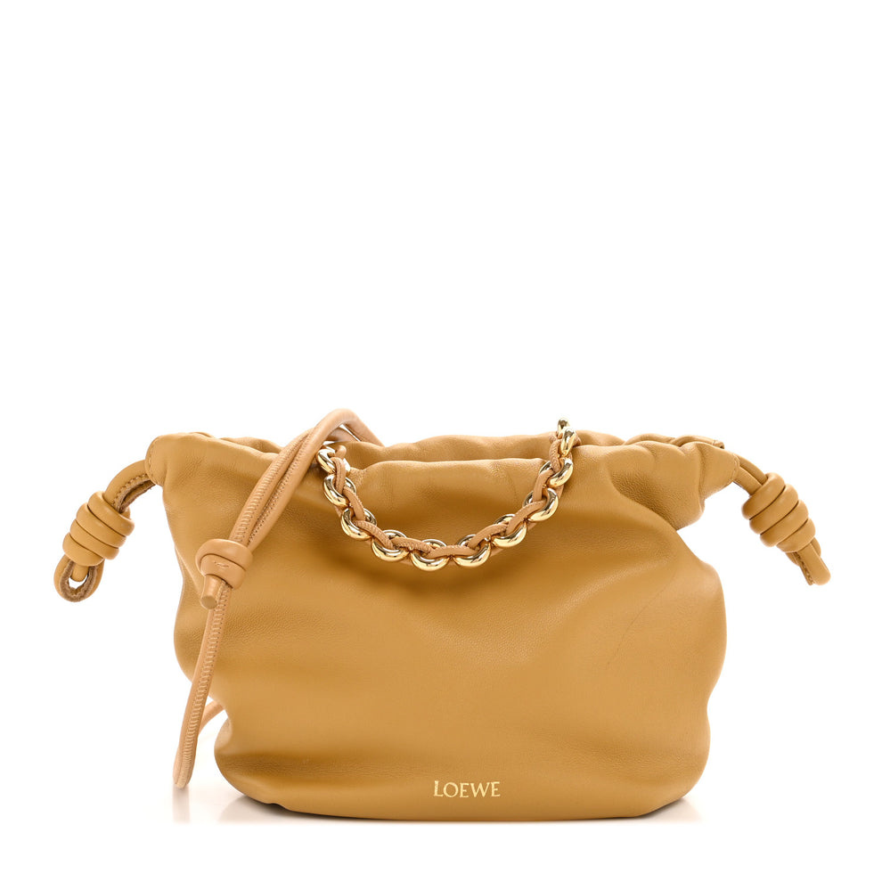 Mellow Nappa Donut Chain Mini Flamenco Knot Clutch Sahara