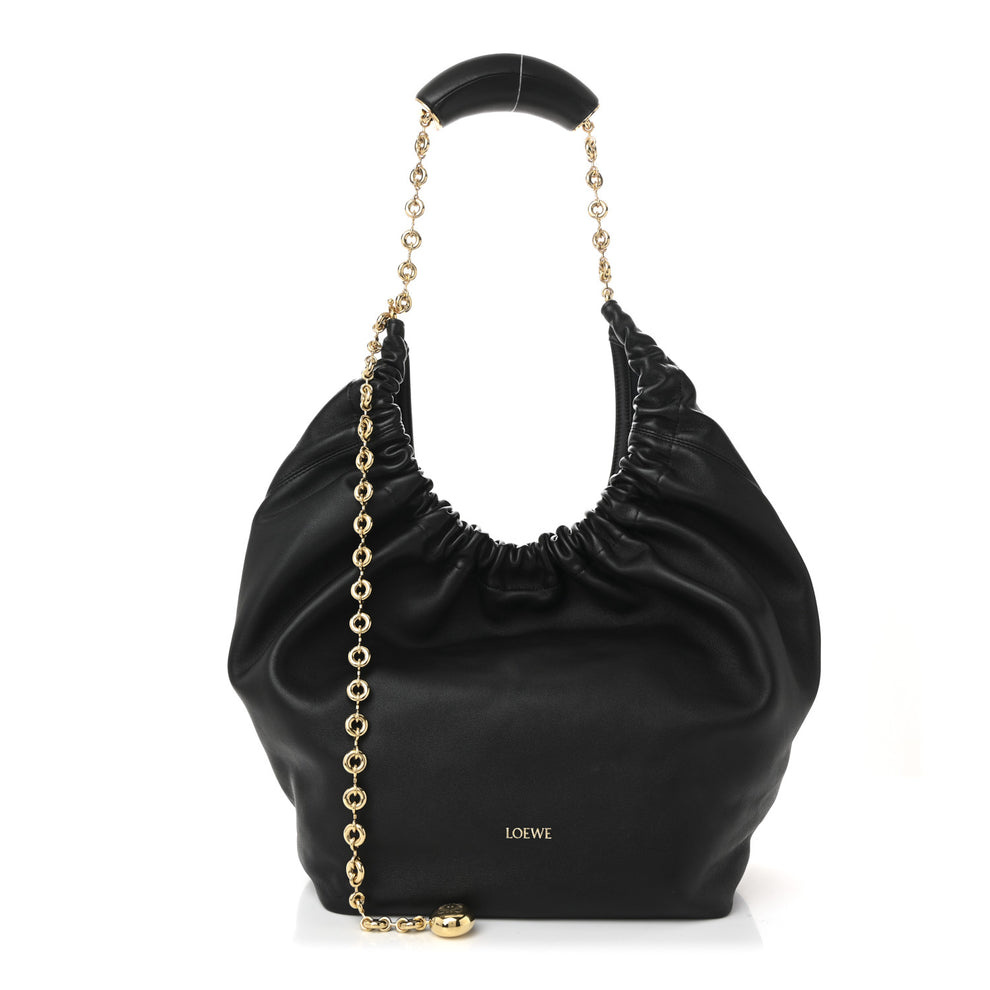 Buttery Nappa Lambskin Medium Squeeze Bag Black