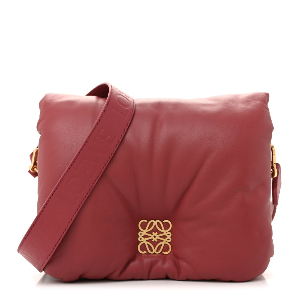 Lambskin Goya Puffer Bag Plumrose