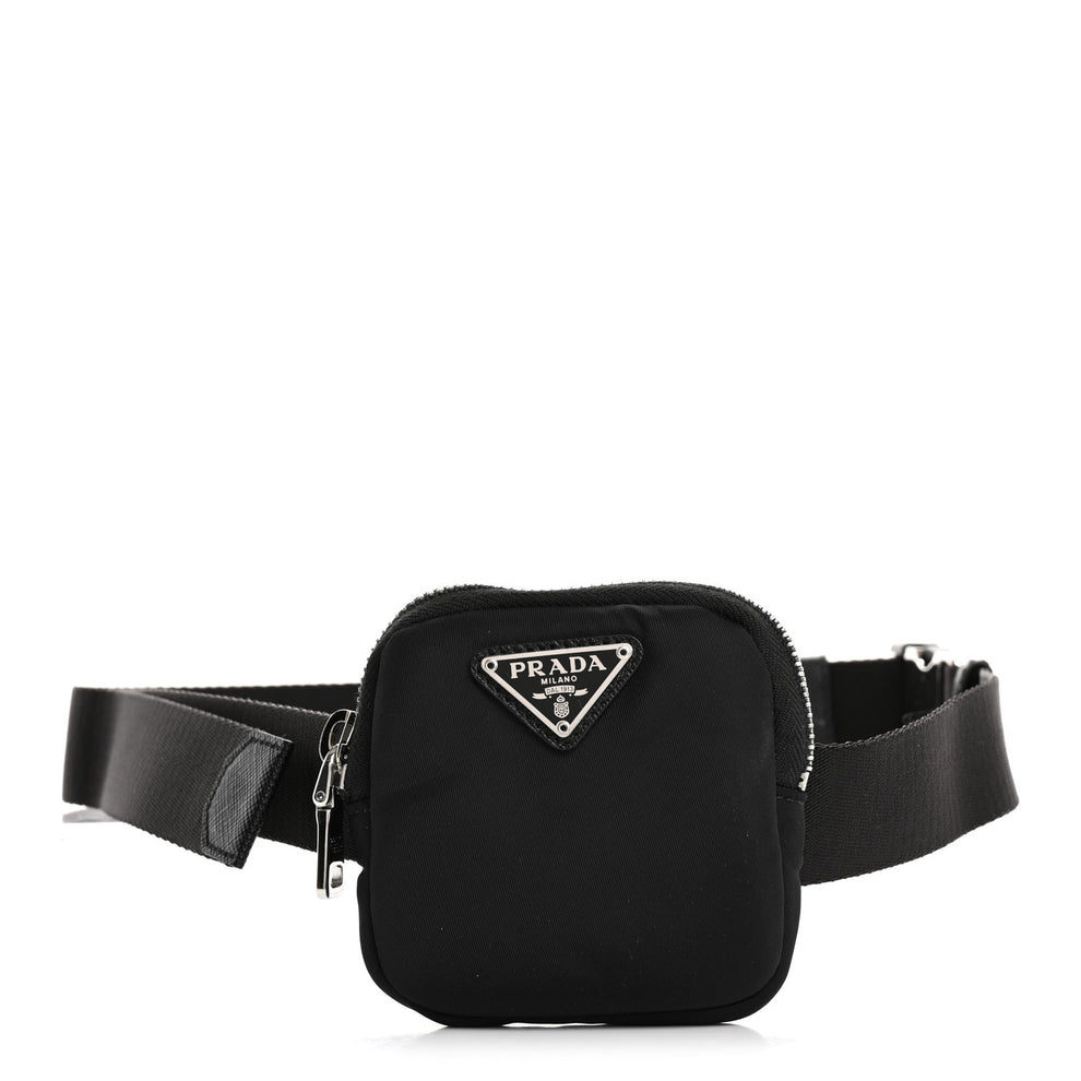 Re-Nylon Belt With Square Pouch Black