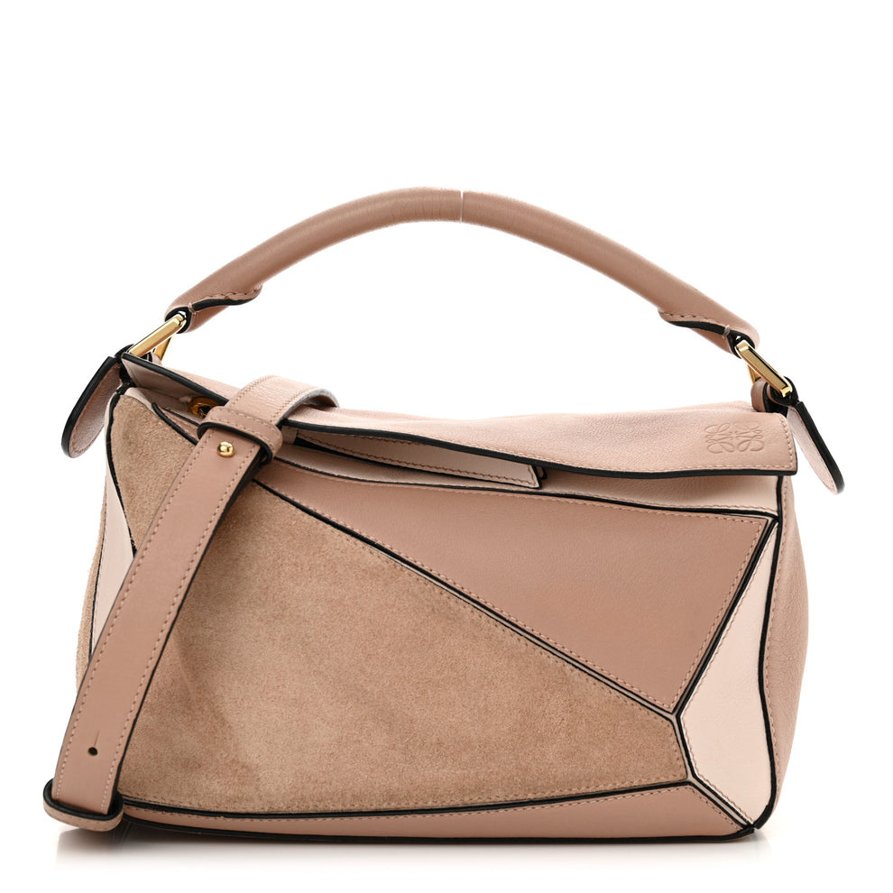 Calfskin Suede Small Puzzle Bag Blush