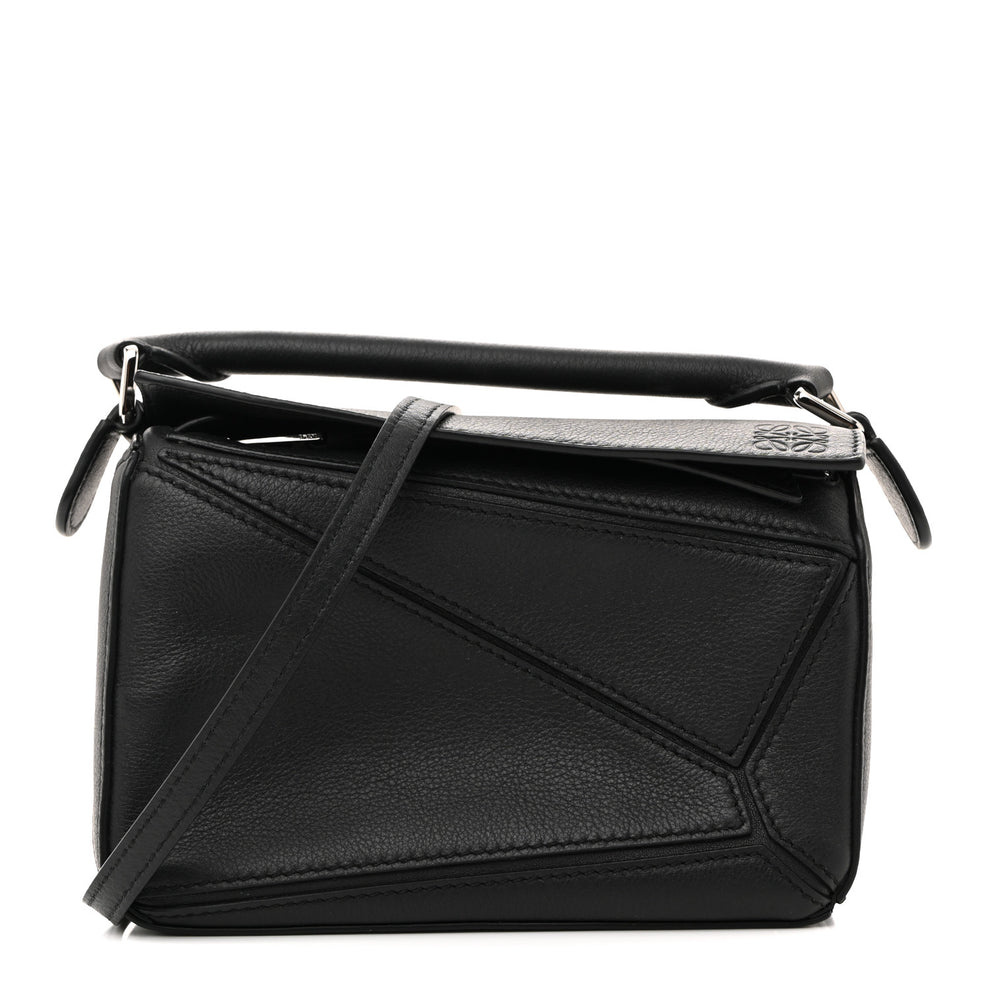 Calfskin Mini Puzzle Bag Black