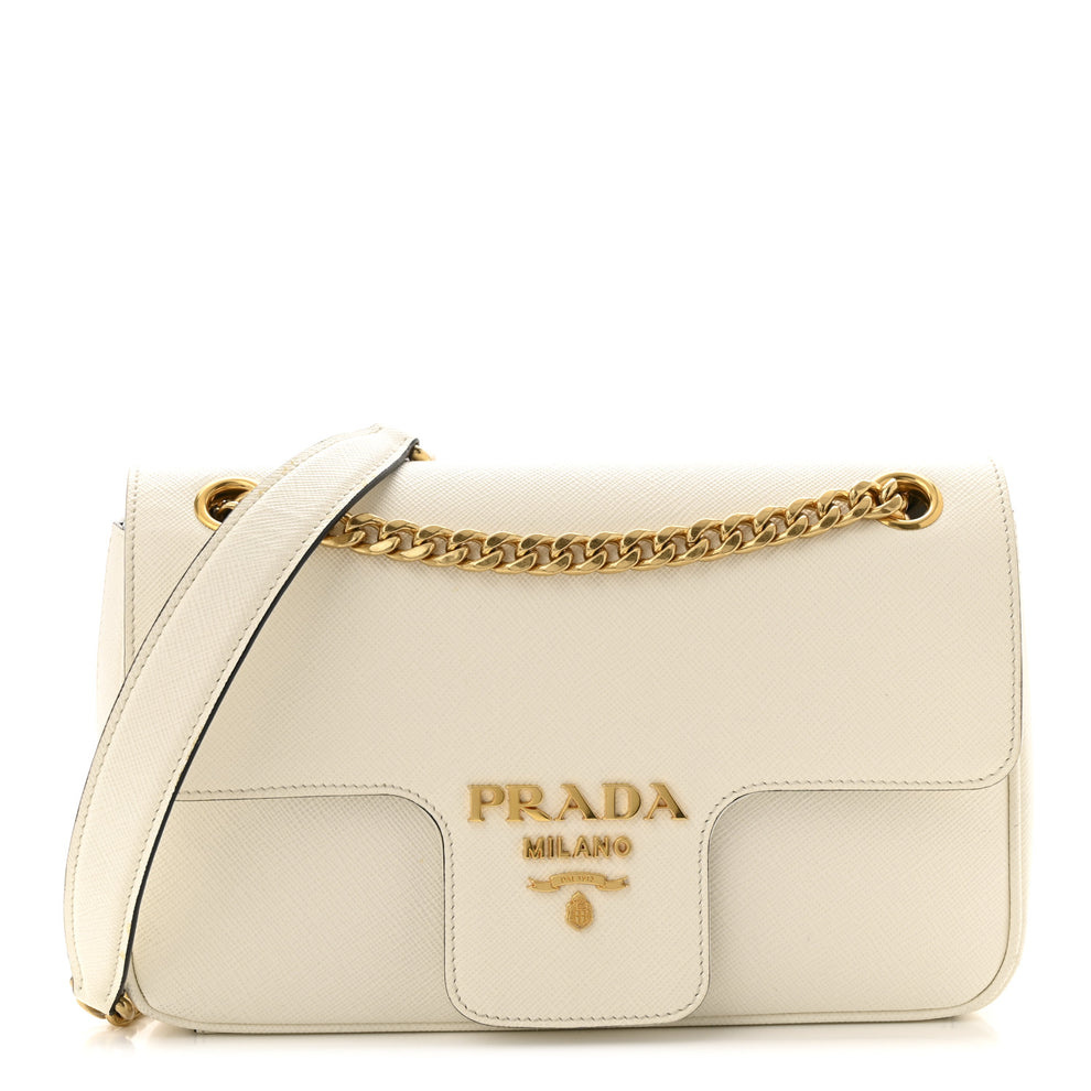 Saffiano Flap Shoulder Bag Talco